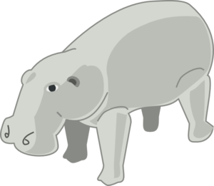 Gray Hippopotamus Clip Art